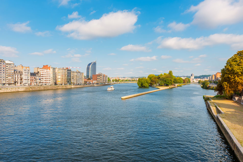 View On Liège And Meuse River In Belgium