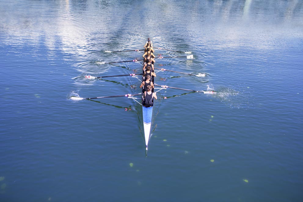 Boat Coxed With Eight Rowers